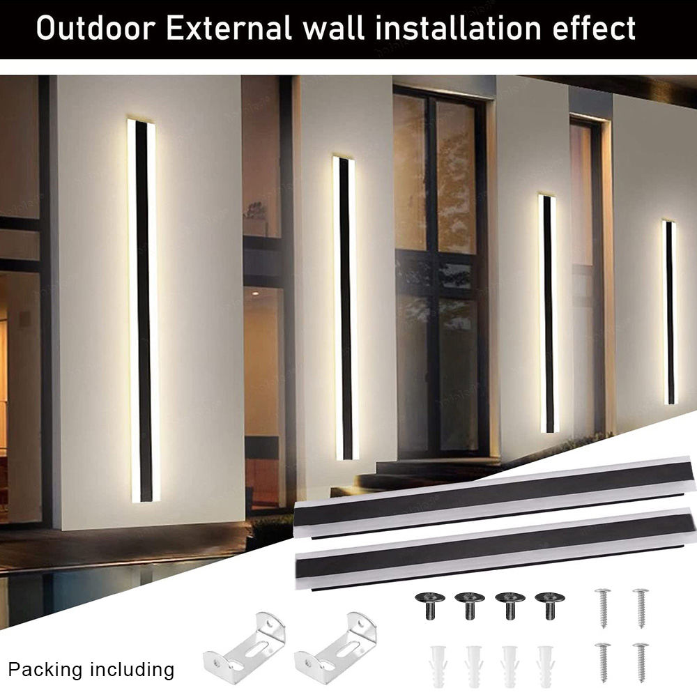HoFoLED HF-WL22W-100 Modern Outdoor Waterproof IP65 Linear Wall Light - 220V LED Wall Sconce